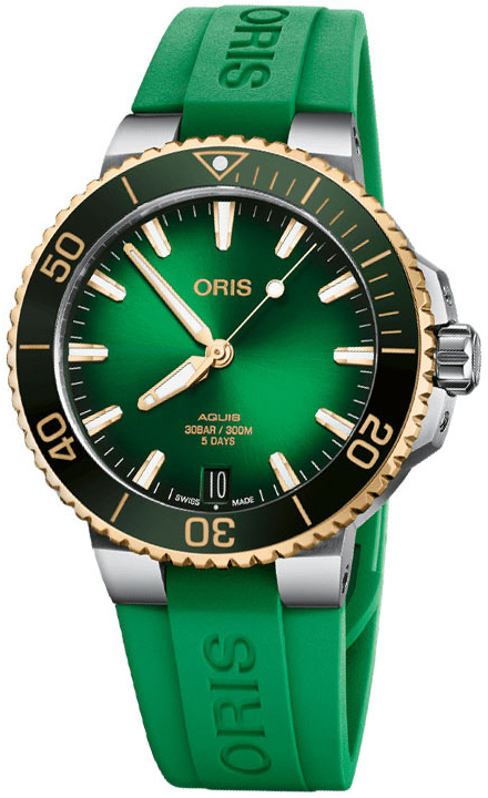 Oris Miesten kello 01 400 7769 6357-07 4 22 77FC Aquis Vihreä/Kumi