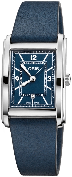 Oris 01 561 7783 4065-07 5 19 17 Rectangular Sininen/Nahka 38x25.5 mm