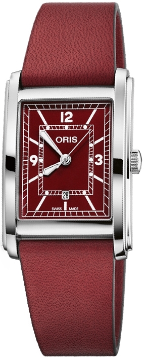 Oris 01 561 7783 4068-07 5 19 18 Rectangular Punainen/Nahka 38x25.5 mm