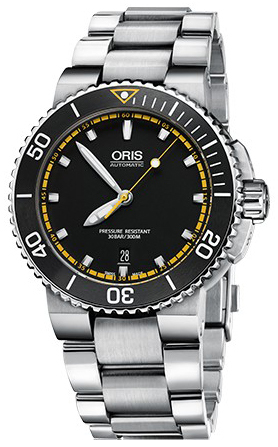 Oris Miesten kello 01 733 7653 4127-07 8 26 01PEB Diving Musta/Teräs