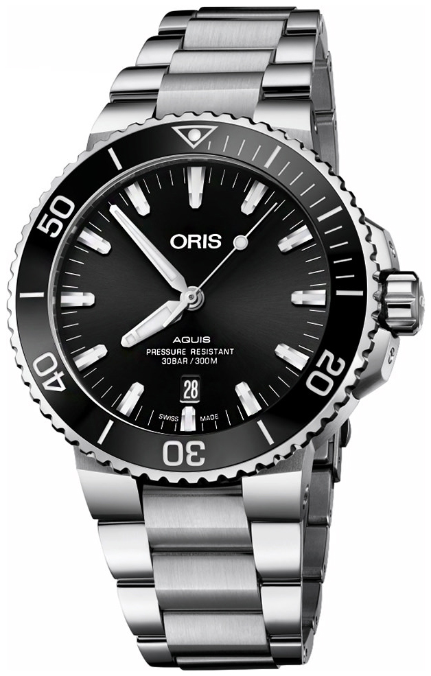 Oris Miesten kello 01 733 7730 4134-07 8 24 05PEB Aquis Musta/Teräs