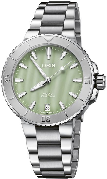 Oris Naisten kello 01 733 7770 4157-07 8 18 05P Aquis Vihreä/Teräs