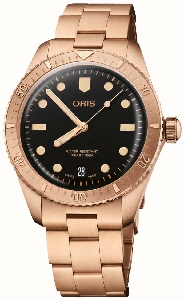 Oris Miesten kello 01 733 7771 3154-07 8 19 15 Divers Musta/Teräs