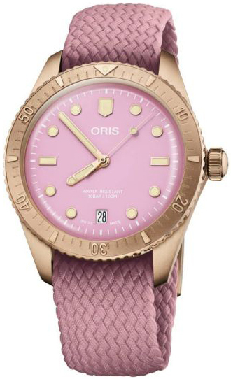 Oris 01 733 7771 3158-07 3 19 04BRS Divers Pinkki/Tekstiili Ø38 mm