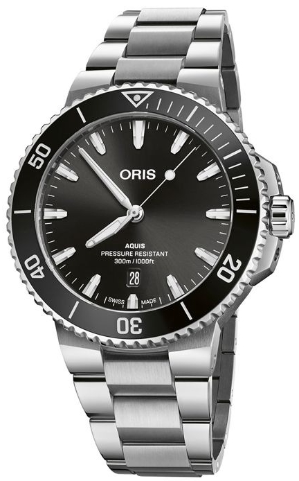 Oris Miesten kello 01 733 7789 4154-07 8 23 04PEB Aquis Musta/Teräs