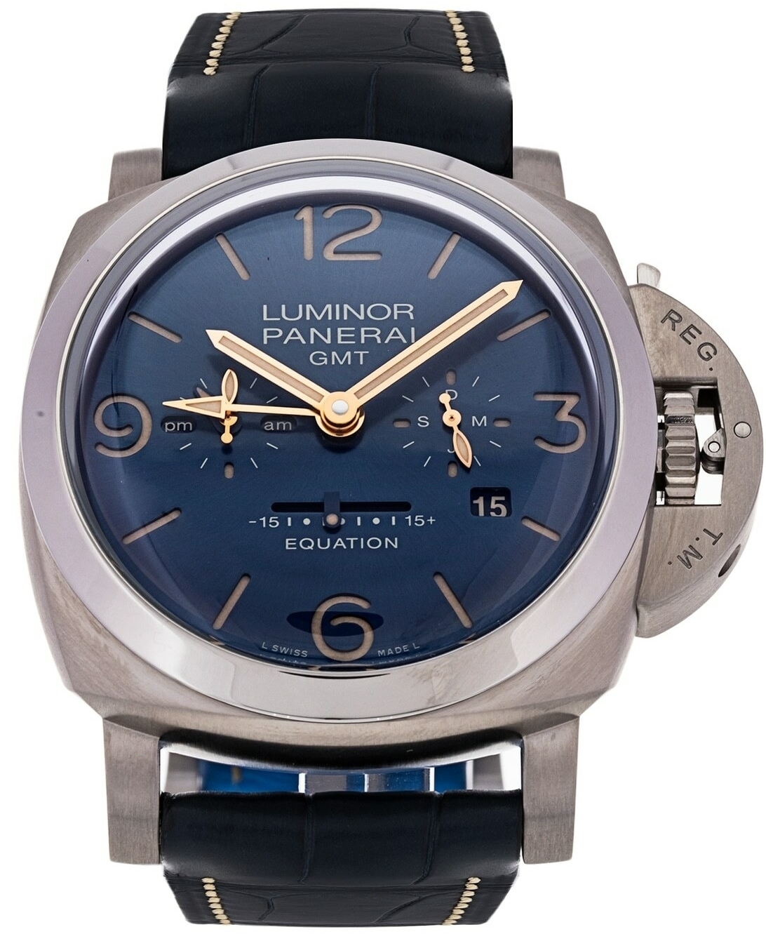 Panerai Miesten kello PAM00670 Luminor Sininen/Nahka Ø47 mm