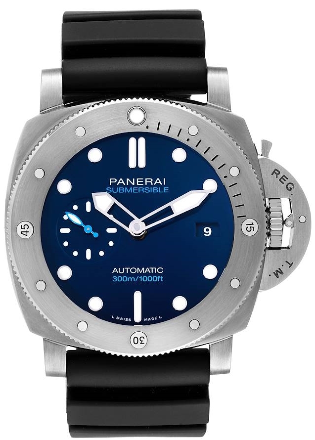 Panerai Miesten kello PAM00692 Luminor Sininen/Kumi Ø47 mm