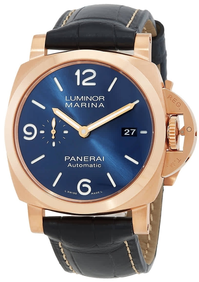 Panerai Miesten kello PAM01112 Luminor Sininen/Nahka Ø44 mm