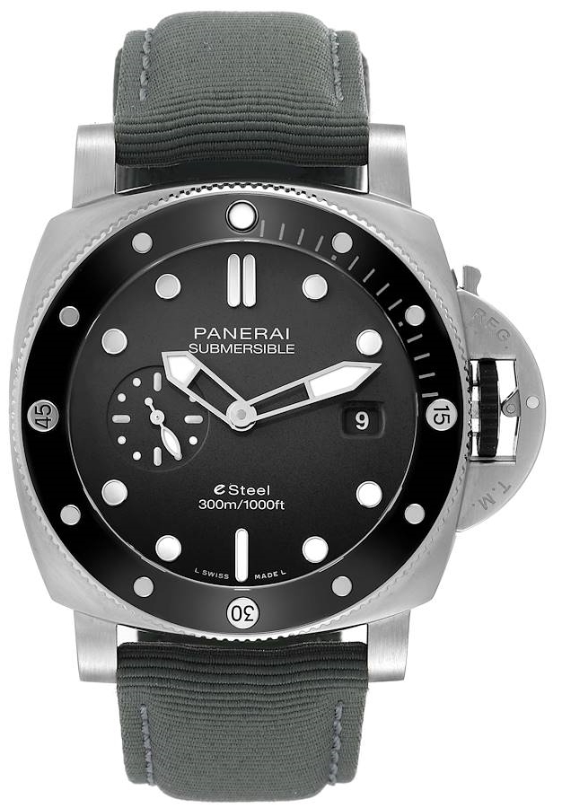 Panerai Miesten kello PAM01288 Submersible Harmaa/Tekstiili Ø44 mm