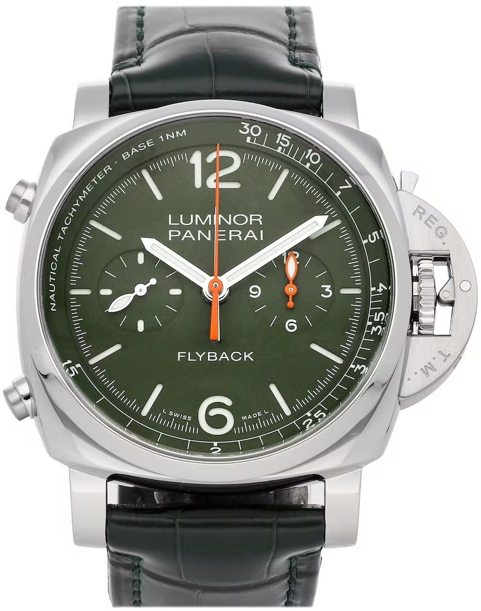 Panerai Miesten kello PAM01296 Luminor Vihreä/Nahka Ø44 mm