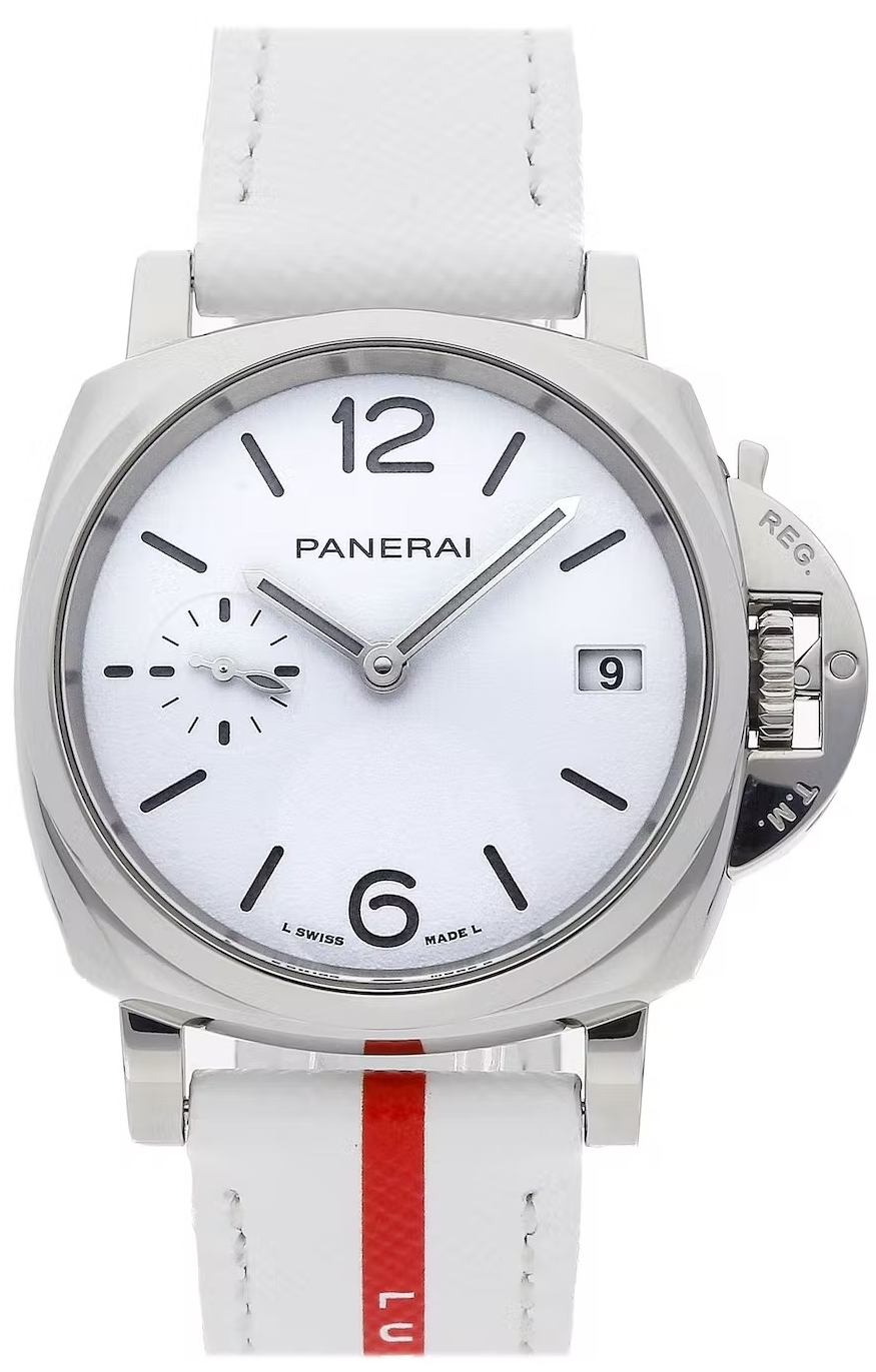 Panerai PAM01306 Luminor Due Valkoinen/Nahka Ø38 mm