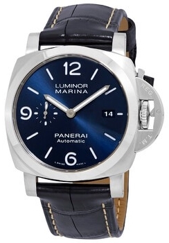 Panerai Miesten kello PAM01313 Luminor Sininen/Nahka Ø44 mm