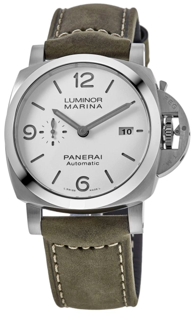 Panerai Miesten kello PAM01314 Luminor Valkoinen/Nahka Ø44 mm