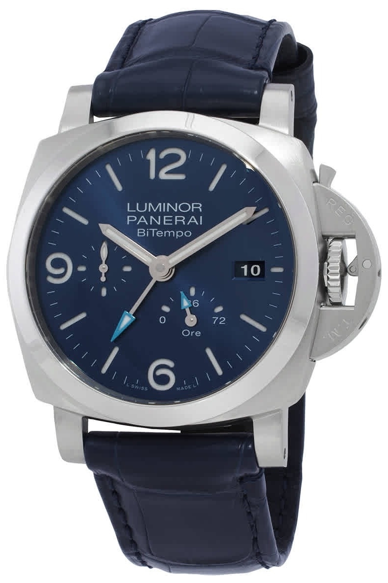 Panerai Miesten kello PAM01361 Luminor Sininen/Nahka Ø44 mm