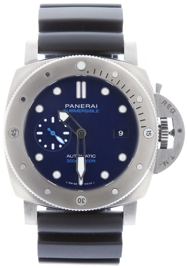 Panerai Miesten kello PAM02692 Submersible Sininen/Kumi Ø47 mm