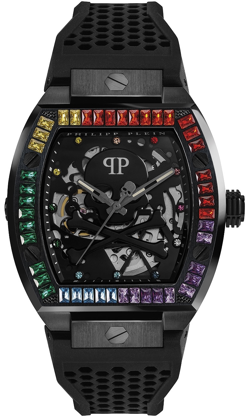 Philipp Plein Miesten kello PWBAA0621 The Skeleton Musta/Kumi Ø44 mm