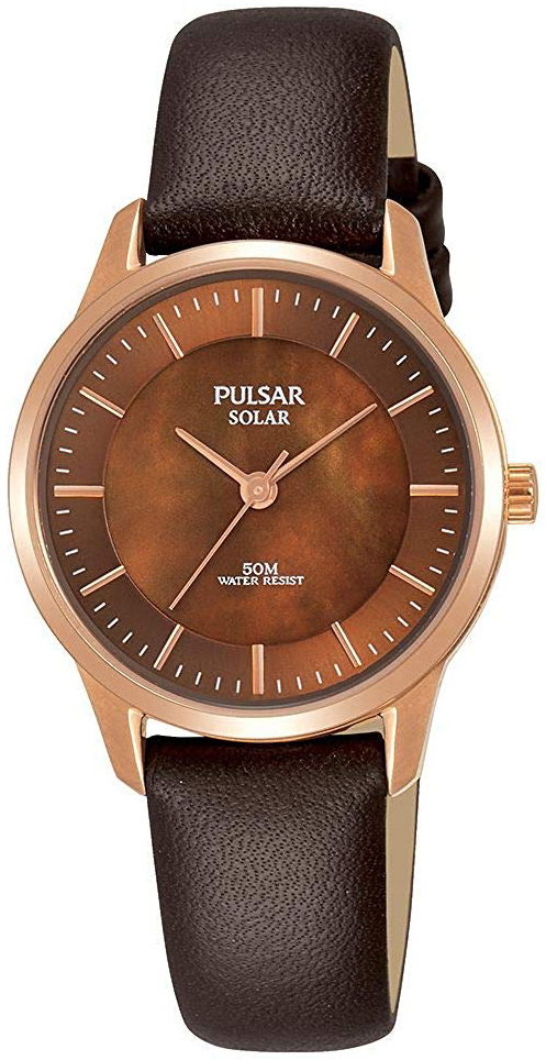 Pulsar Solar Naisten kello PY5044X1 Ruskea/Nahka Ø29 mm