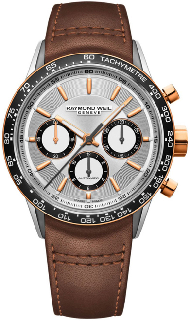 Raymond Weil Miesten kello 7741-S51-65021 Freelancer Hopea/Nahka