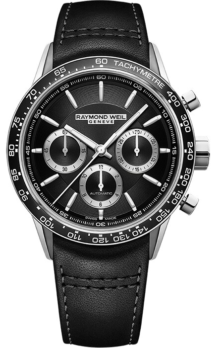 Raymond Weil Miesten kello 7741-SC1-20021 Freelancer Musta/Nahka