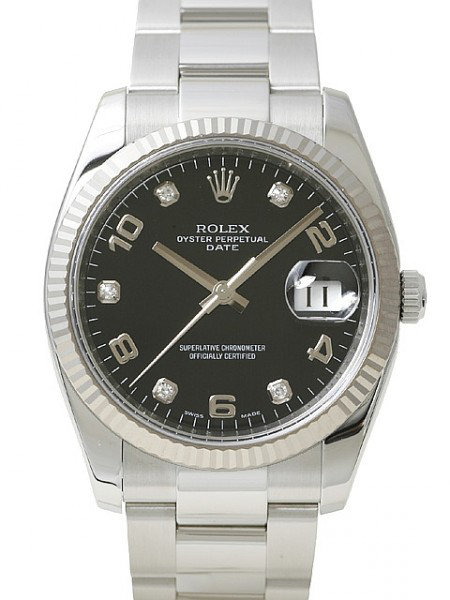 Rolex Perpetual Date Miesten kello 115234-0011 Musta/Teräs Ø34 mm