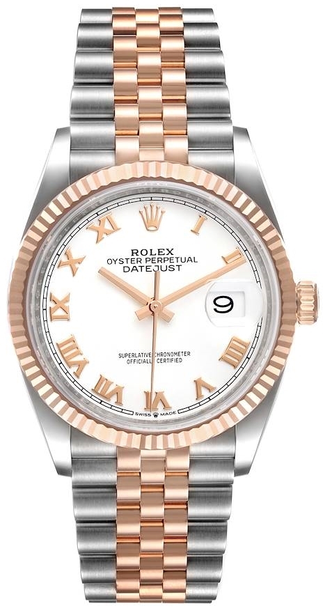 Rolex Naisten kello 126231-0015 Datejust 36 Valkoinen/18K punakultaa