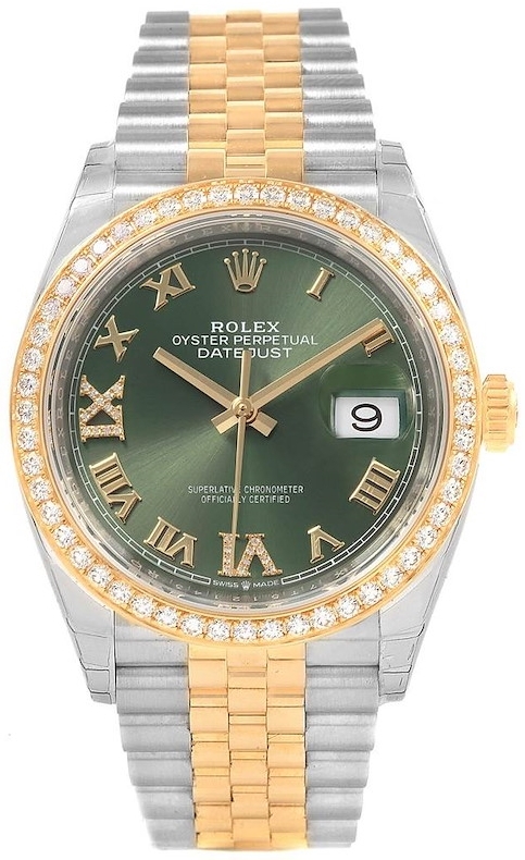 Rolex Miesten kello 126283RBR-0011 Datejust 36 Vihreä/Teräs Ø36 mm