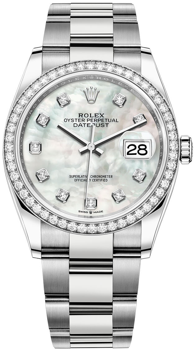 Rolex Naisten kello 126284RBR-0012 Datejust 36 Valkoinen/Teräs Ø36