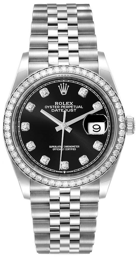 Rolex Naisten kello 126284RBR-0019 Datejust 36 Musta/Teräs Ø36 mm