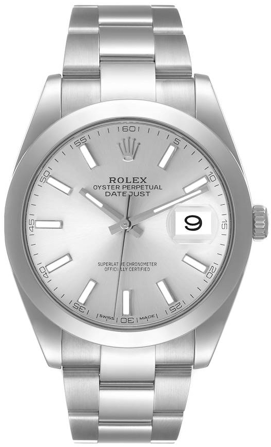 Rolex Miesten kello 126300-0003 Datejust 41 Hopea/Teräs Ø41 mm