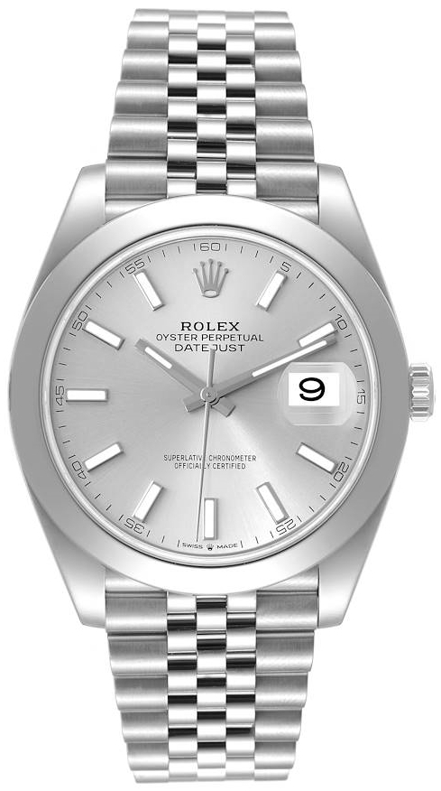 Rolex Miesten kello 126300-0004 Datejust 41 Hopea/Teräs Ø41 mm