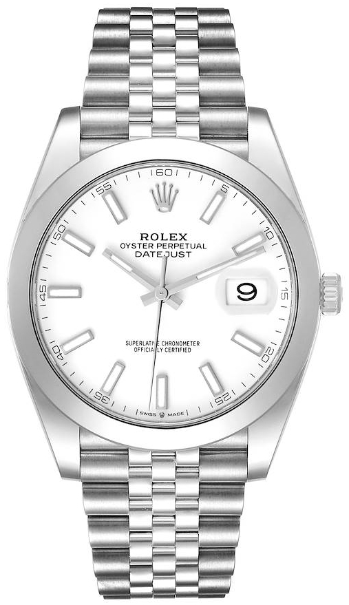 Rolex Miesten kello 126300-0006 Datejust 41 Valkoinen/Teräs Ø41 mm