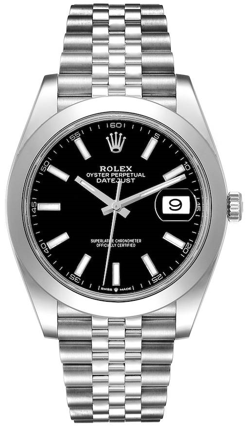 Rolex Miesten kello 126300-0012 Datejust 41 Musta/Teräs Ø41 mm