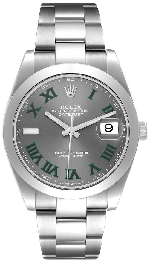 Rolex Miesten kello 126300-0013 Datejust 41 Wimbledon Harmaa/Teräs