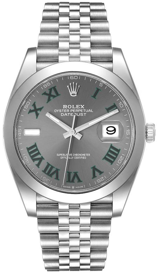 Rolex Miesten kello 126300-0014 Datejust 41 Wimbledon Harmaa/Teräs