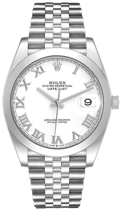 Rolex Miesten kello 126300-0016 Datejust 41 Valkoinen/Teräs Ø41 mm