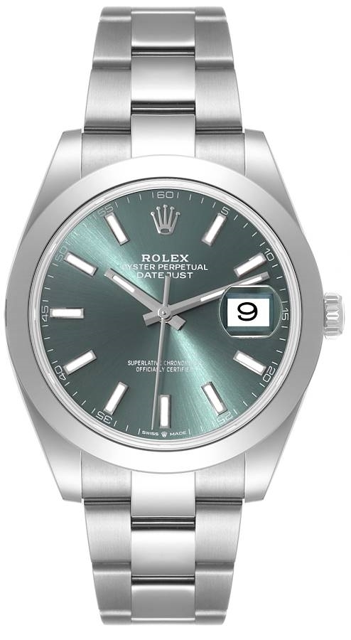 Rolex Miesten kello 126300-0019 Datejust 41 Vihreä/Teräs Ø41 mm