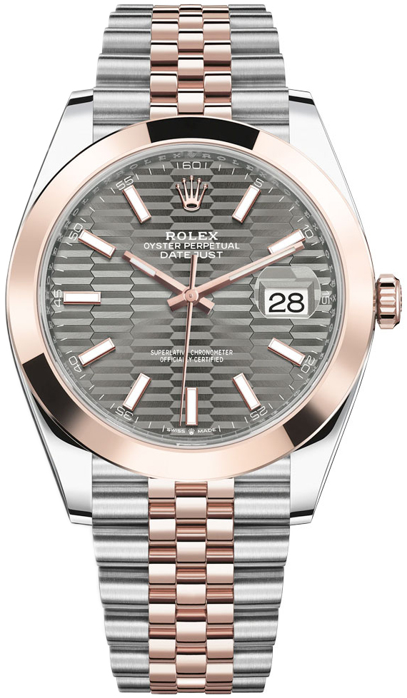 Rolex Miesten kello 126301-0020 Datejust 41 Harmaa/18K punakultaa