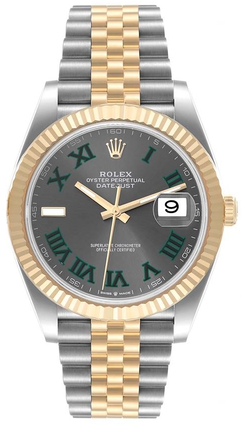 Rolex Miesten kello 126333-0020 Datejust 41 Wimbledon Harmaa/18K