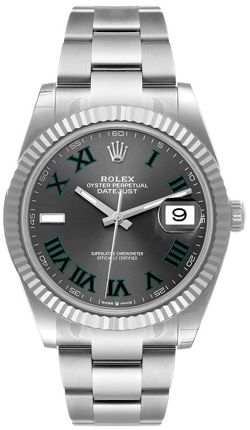 Rolex Miesten kello 126334-0021 Datejust 41 Wimbledon Harmaa/Teräs