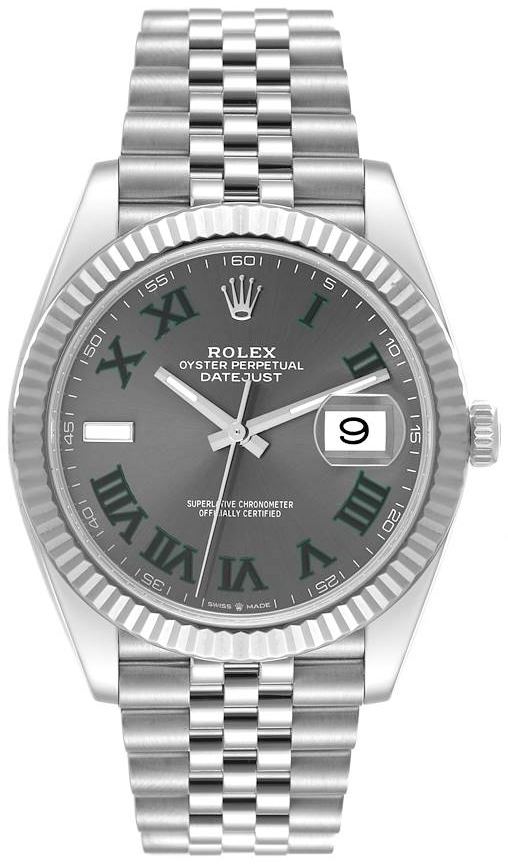 Rolex Miesten kello 126334-0022 Datejust 41 Wimbledon Harmaa/Teräs