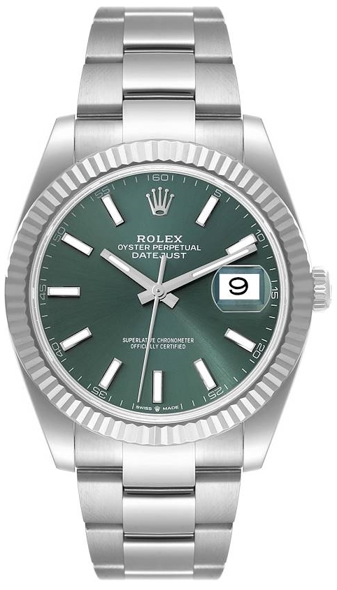 Rolex Miesten kello 126334-0027 Datejust 41 Vihreä/Teräs Ø41 mm