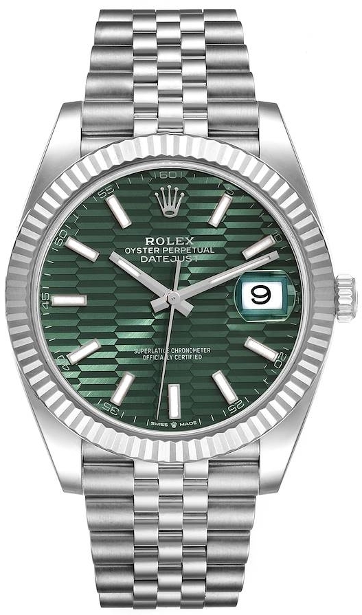 Rolex Miesten kello 126334-0030 Datejust 41 Vihreä/Teräs Ø41 mm