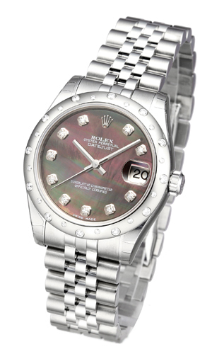 Rolex Naisten kello 178344-0008 Datejust 31 Musta/Teräs Ø31 mm