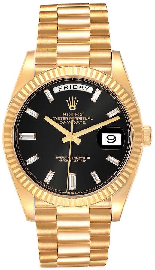 Rolex Miesten kello 228238-0059 Day-Date 40 Musta/18K keltakultaa