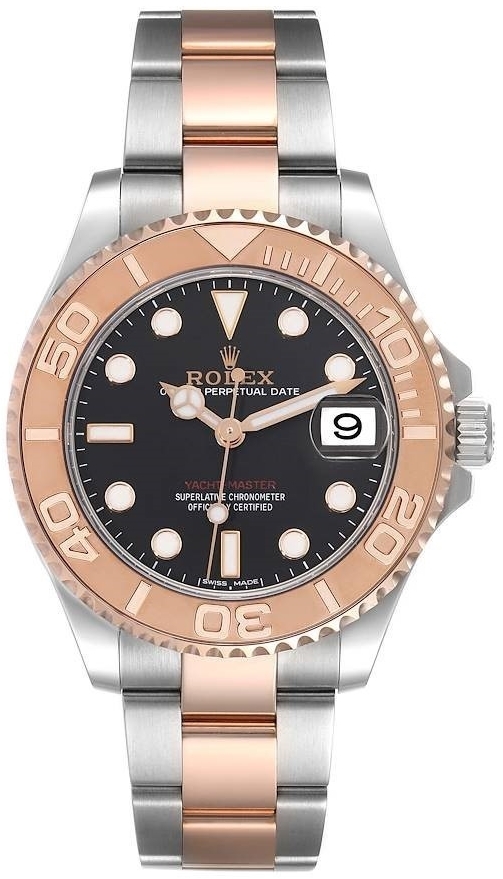 Rolex Miesten kello 268621-0004 Yacht-Master 37 Musta/18K punakultaa