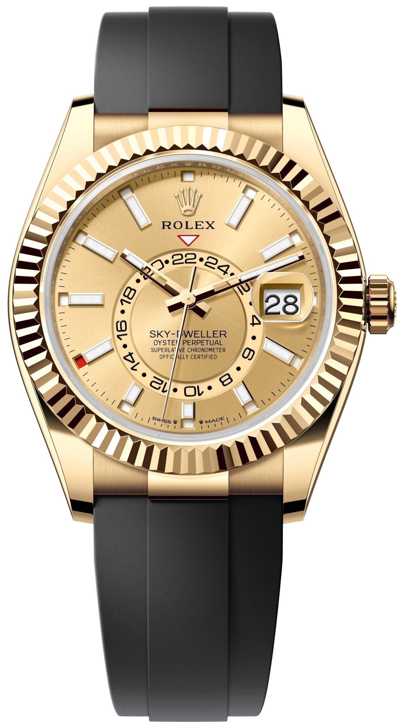 Rolex Miesten kello 336238-0001 Sky-Dweller Kullattu/Kumi Ø42 mm