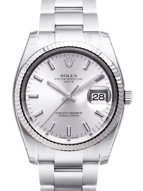 Rolex Oyster Perpetual Date Miesten kello 115234-0005 Hopea/Teräs