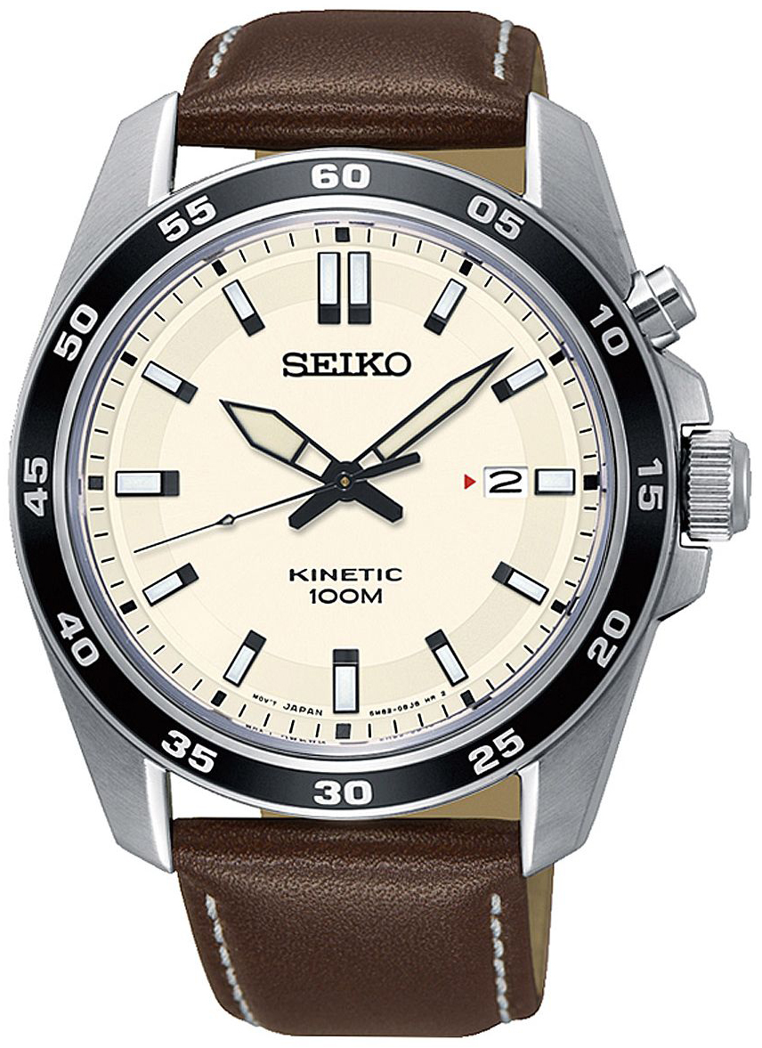 Seiko Kinetic Miesten kello SKA787P1 Kerma/Nahka Ø42 mm