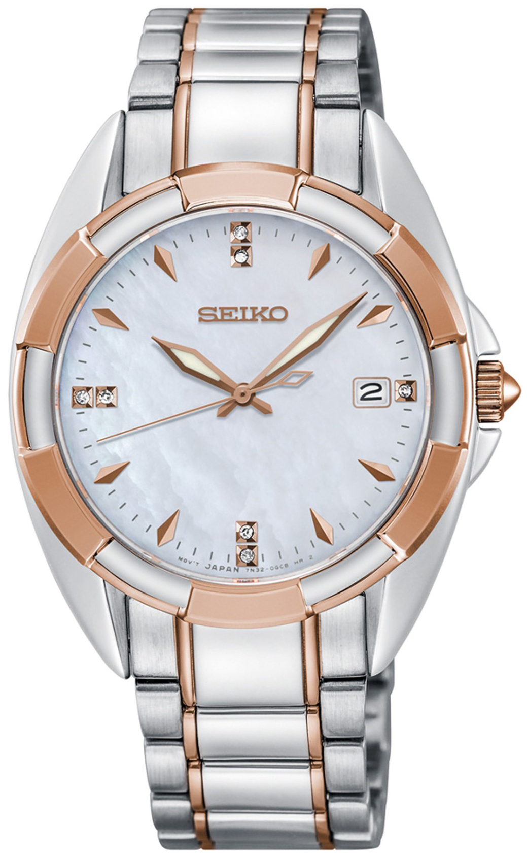 Seiko Classic Naisten kello SKK888P1 Valkoinen/Punakultasävyinen