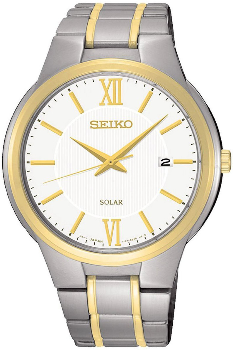 Seiko 99999 Miesten kello SNE388P1 Valkoinen/Kullansävytetty teräs